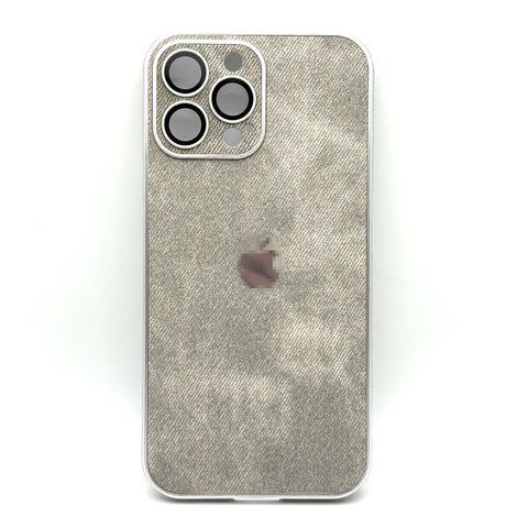 Чехол Textile Jeans with Camera Glass для iPhone 12 Pro Max Gray txt007 фото