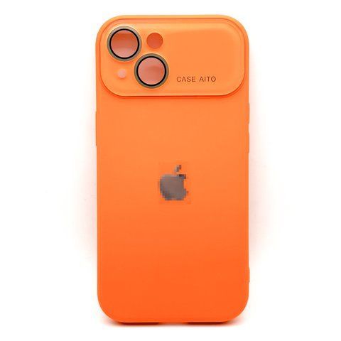 Чохол Silicone Glass Camera для iPhone 14 Orange silcam0038 фото