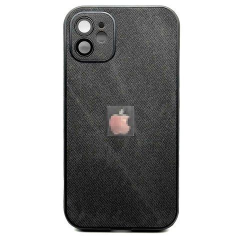 Чехол Textile Jeans with Camera Glass для iPhone 12 Black txt0043 фото