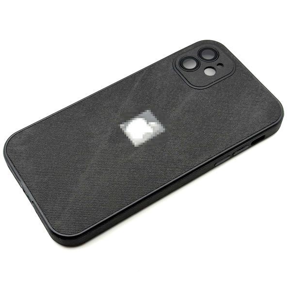 Чехол Textile Jeans with Camera Glass для iPhone 12 Black txt0043 фото