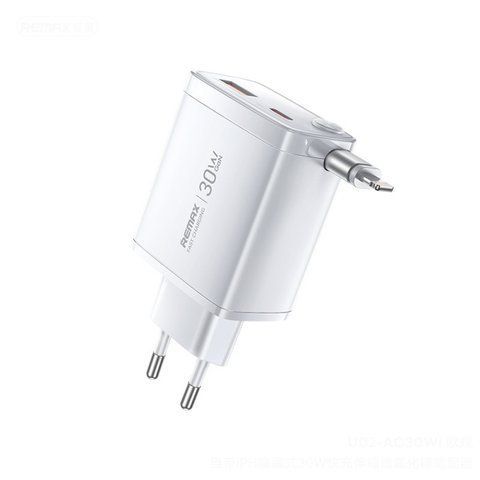 МЗП Remax U02-AC30Wc GaN PD30W з вбудованим кабелем Lightning mma011 фото