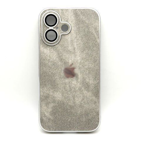 Чохол Textile Jeans with Camera Glass для iPhone 16 Gray txt0025 фото