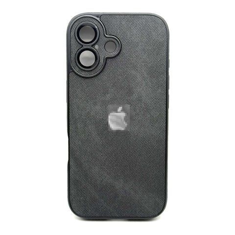 Чохол Textile Jeans with Camera Glass для iPhone 16 Black txt0026  фото