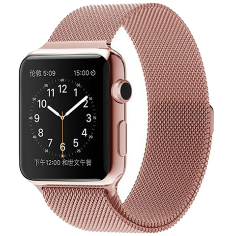 Ремінець Milanese Loop для Apple Watch 38mm | 40mm | 41mm | 42mm (10 | 11 series) Rose Gold mil004 фото